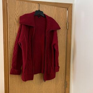 Torrid Deep Red Cable Knit Cardigan